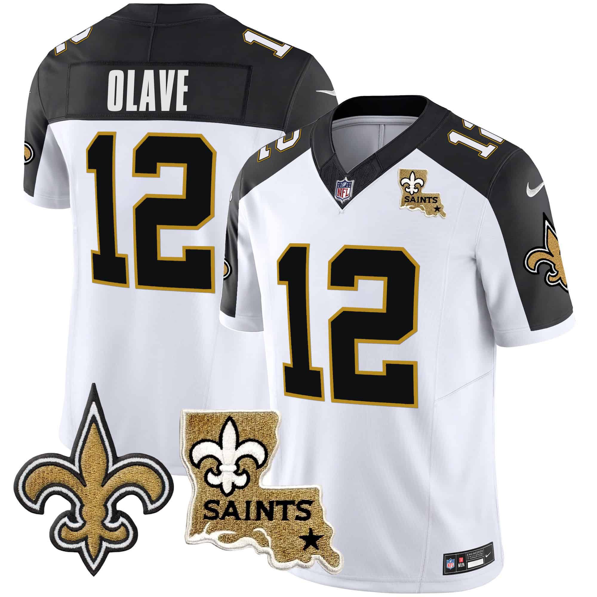 Men New Orleans Saints #12 Olave White 2024 Nike Vapor Limited NFL Jersey style 1->indianapolis colts->NFL Jersey